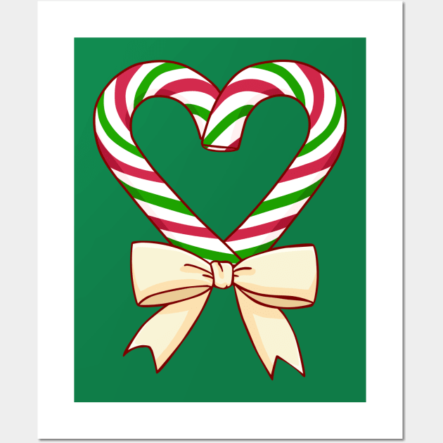 Candy Cane Heart Wall Art by PurrfectlyBrewed